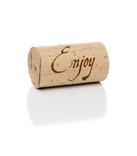 Delicious branded wine cork isolated on a white background