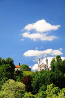 Calvary in Bad Tolz with Heilig-Kreuz-Kirche and Leonhard Chapel