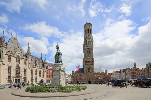 Market with Belfry Tower and Cloth Hall