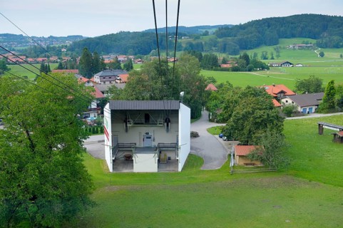 View from the gondola of the Hochfellnbahn