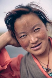Portrait of a young Tibetan woman