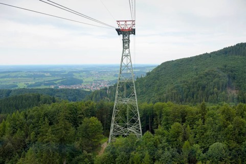 View from the gondola of the Hochfellnbahn