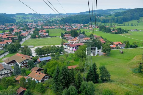 View from the gondola of the Hochfellnbahn