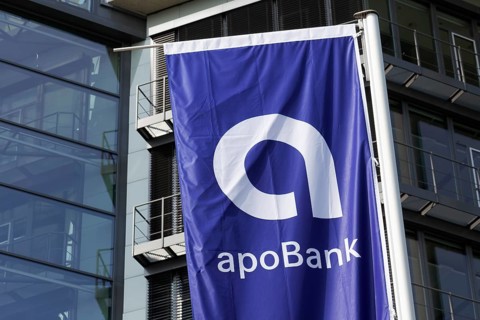 Flag with logo of Apotheker- und Aerztebank eG