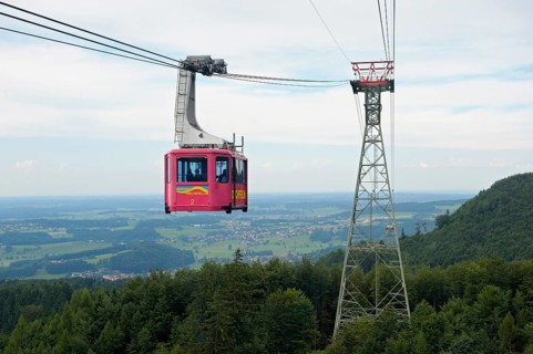 View from the gondola of the Hochfellnbahn