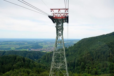 View from the gondola of the Hochfellnbahn