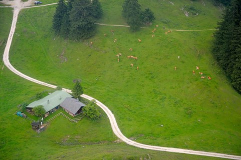 View from gondola of Hochfellnbahn