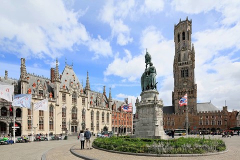 Market with Belfry Tower and Cloth Hall