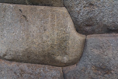 Precise stone setting in the ramparts of the Inca ruins Sacsayhuaman