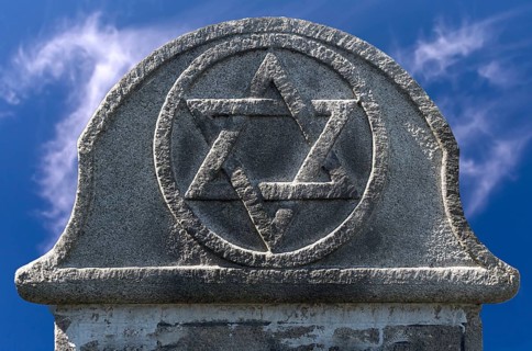 Relief of a Star of David on a Jewish gravestone