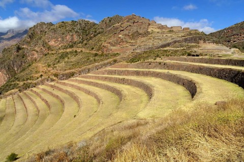 Walled terraces in the Inca ruin complex