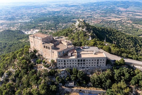 Aerial view Santuari de Sant Salvador monastery