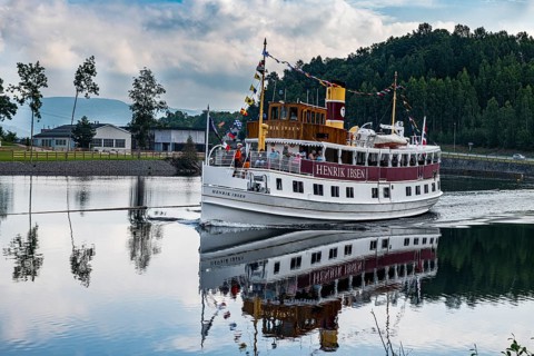 Tourist boat on the Telemark Canal