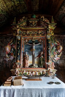 Wall paintings in the Unesco world heritage site Urnes Stave Church
