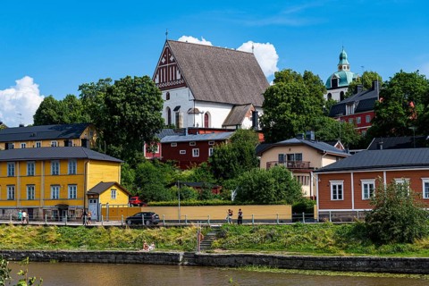 Porvoo cathedral in the wooden town of Poorvo