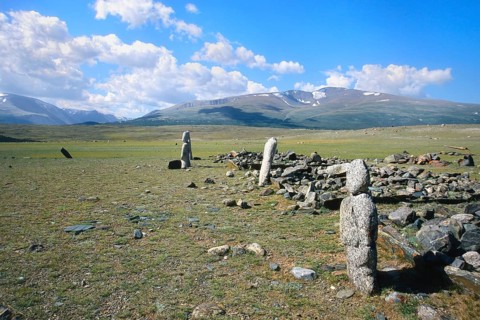 Stone stele of a Turkic warrior or Balbal