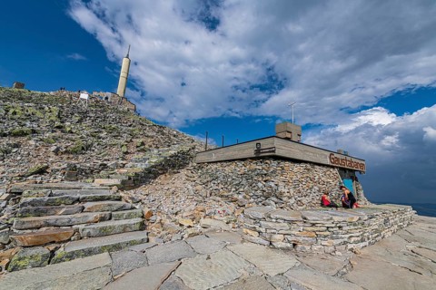 Summit installation on Gausta or Gaustatoppen highest mountain in Norway