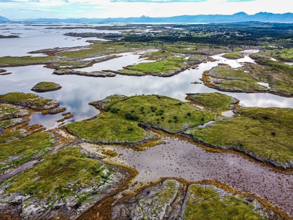 Aerial of the rugged coastline of the Unesco world heritage site