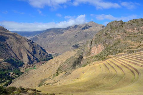 Walled terraces in the Inca ruin complex