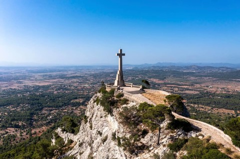 Aerial view Santuari de Sant Salvador monastery