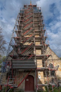 Tower scaffolding of the St. Egidien Church