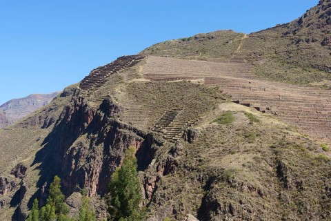 Walled terraces in the Inca ruin complex