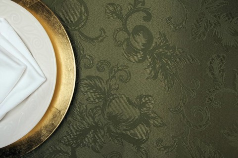 Silk background and plate setting overhead