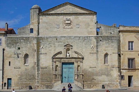 Place de la Republique with former church Sainte Anne d'Arles