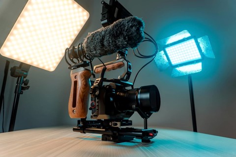 Full frame camera with external monitor