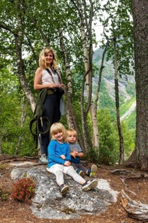 Mother with her two children