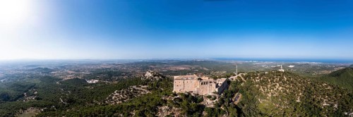 Aerial view Santuari de Sant Salvador monastery