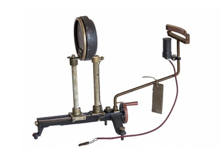 High voltage voltmeter around 1930 on white background