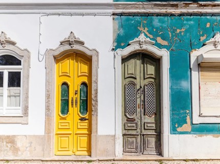 Doors to two different traditional houses