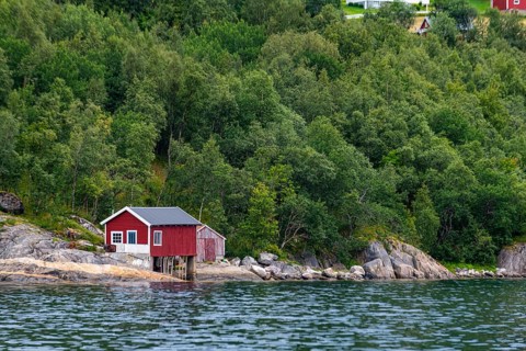 Boat shed before Svartisen glacier