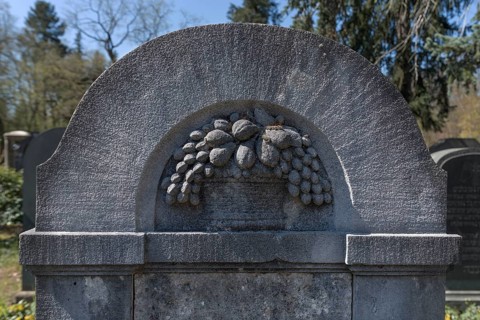 Relief of an Obsasket on a Jewish Gravestone