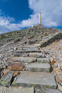 Summit installation on Gausta or Gaustatoppen highest mountain in Norway
