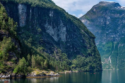 Steep cliffs on Geirangerfjord