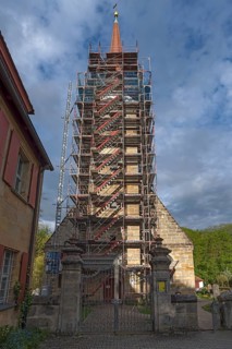 Tower scaffolding of the St. Egidien Church