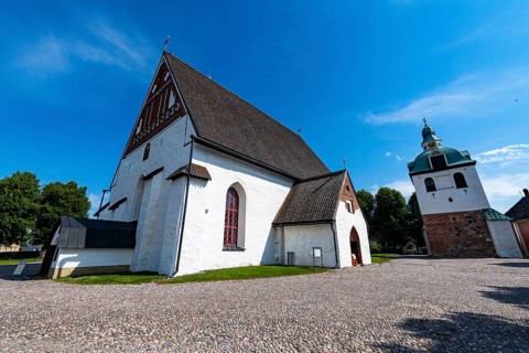 Porvoo cathedral in the wooden town of Poorvo