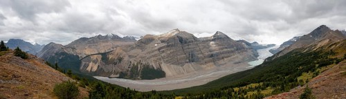 View in valley with glacier tongue