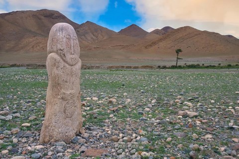 Stone stele of a Turkic warrior or Balbal