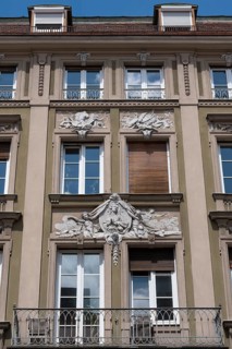 Facade with religious stucco elements