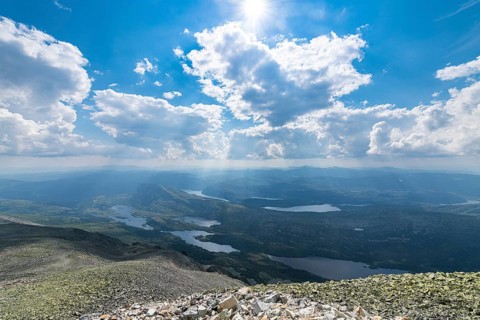 Mountain scnerey around Gausta or Gaustatoppen highest mountain in Norway