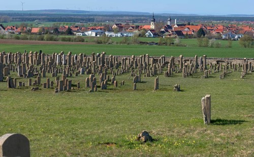 Old Jewish cemetery since 1432 with view of Roedelsee