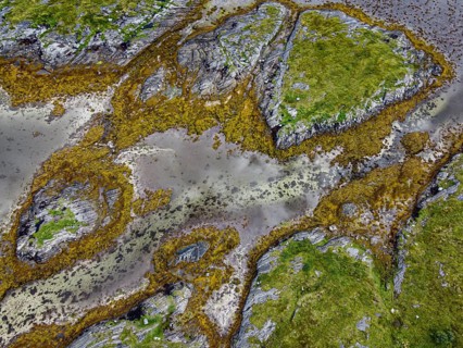 Aerial of the rugged coastline of the Unesco world heritage site