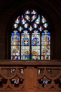 View from the rood screen on leaded glass windows