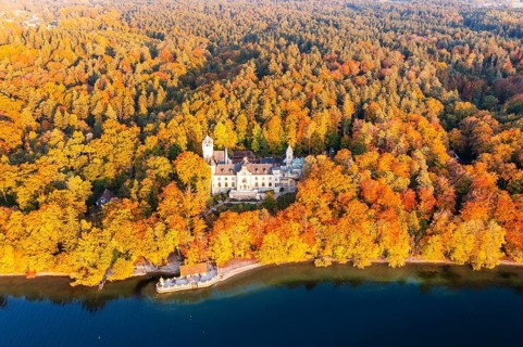 Seeburg Castle at Lake Starnberg in the evening light