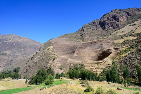 Walled terraces in the Inca ruin complex