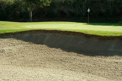 Abstract of golf course bunkers on a spring day