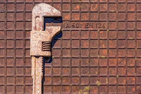 Old adjustable wrench